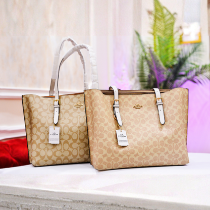 Luxury Beige Monogram Tote Bag for Women – Premium Shoulder Handbag | Elegant Ladies Carry Bag.