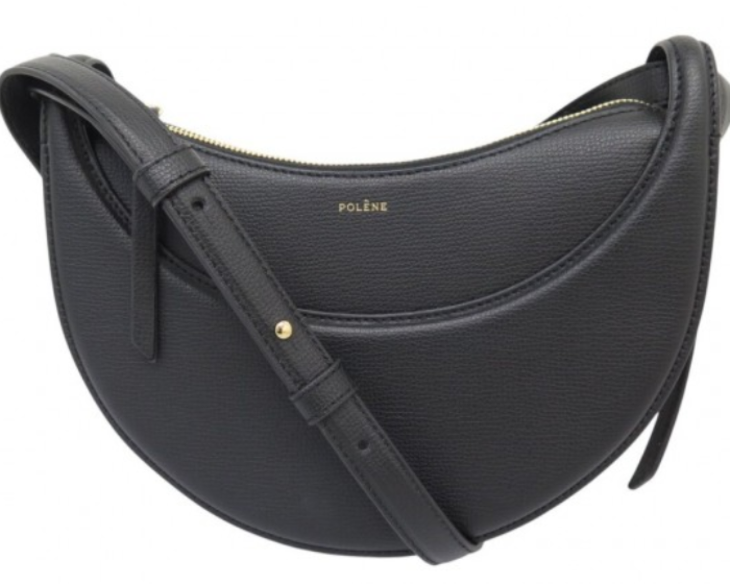 Authentic Polene Numero Dix Black Leather Crossbody Bag