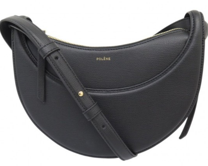 Authentic Polene Numero Dix Black Leather Crossbody Bag