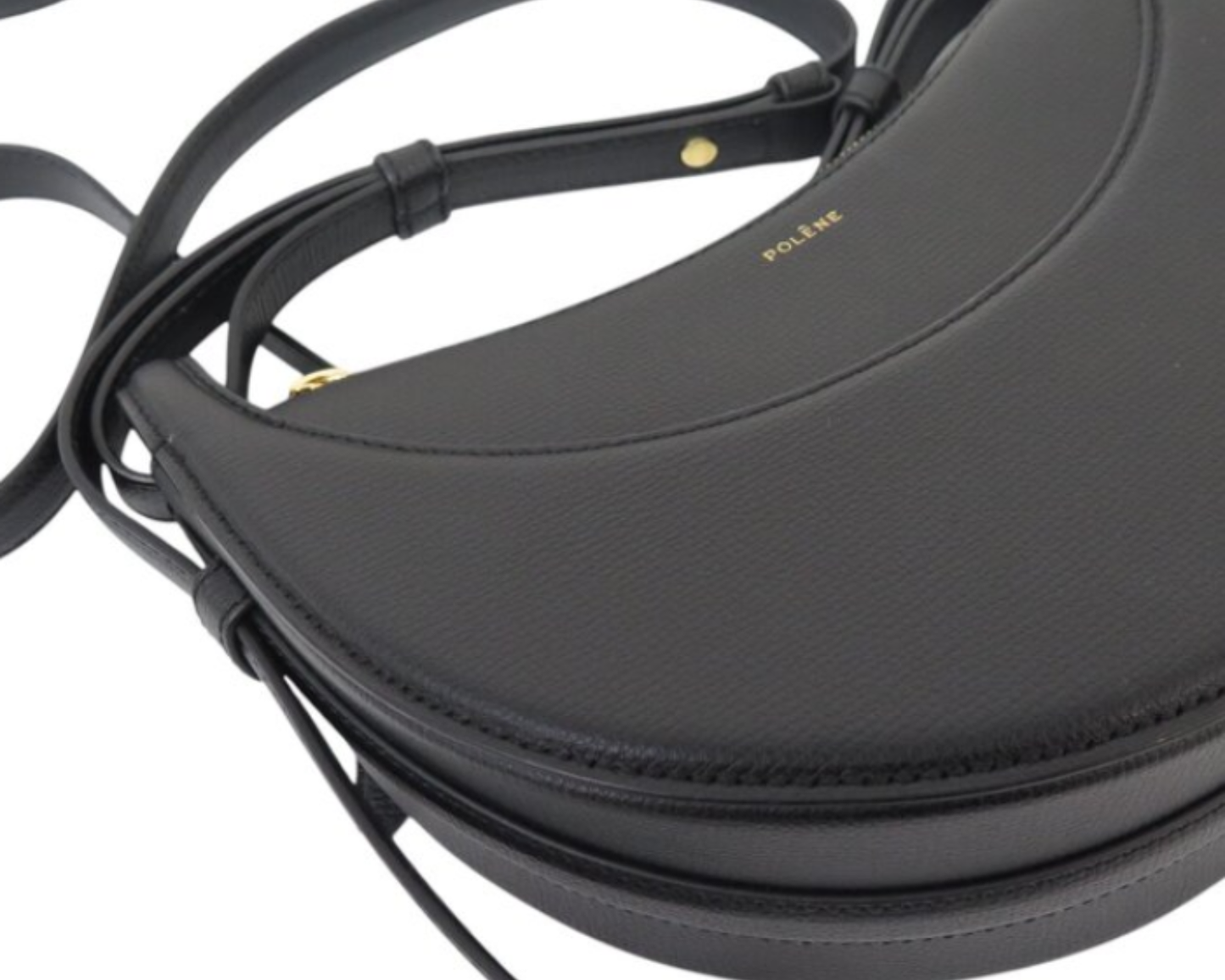 Authentic Polene Numero Dix Black Leather Crossbody Bag