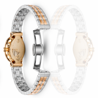 Rolax Ladies Watch – Rose Gold Dial Two-Tone Stainless Steel Luxury Wrist Watch.