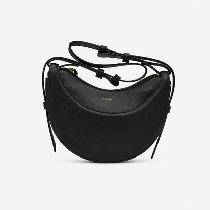 Authentic Polene Numero Dix Black Leather Crossbody Bag