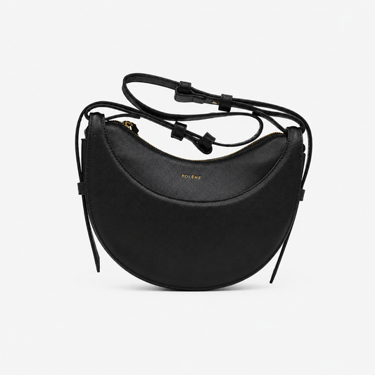Authentic Polene Numero Dix Black Leather Crossbody Bag