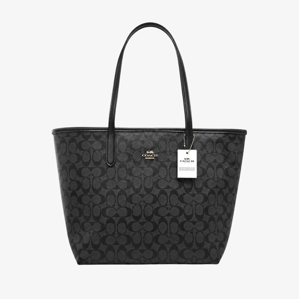 Coach Signature Canvas Tote Bag for Women – Premium Designer Shoulder Handbag | Brown & Tan