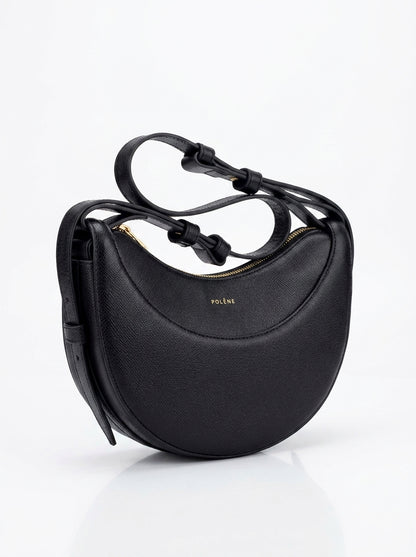 Authentic Polene Numero Dix Black Leather Crossbody Bag